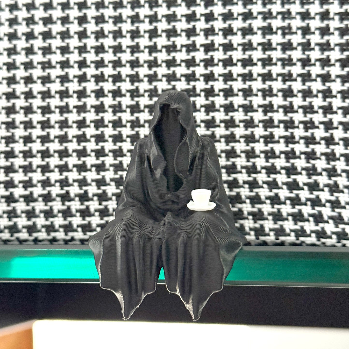 Cloaked Book Lover – Gothic Tea Time Figurine - Honey Bun