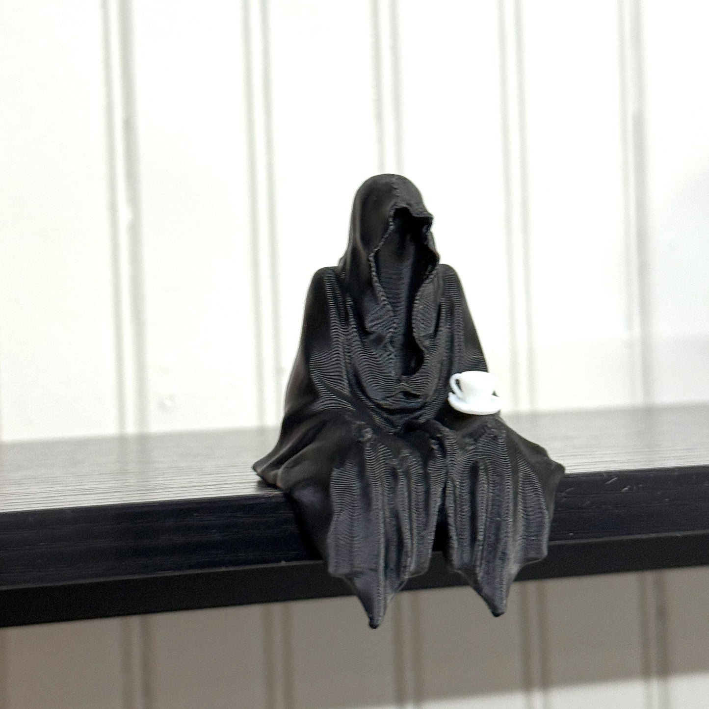 Cloaked Book Lover – Gothic Tea Time Figurine - Honey Bun