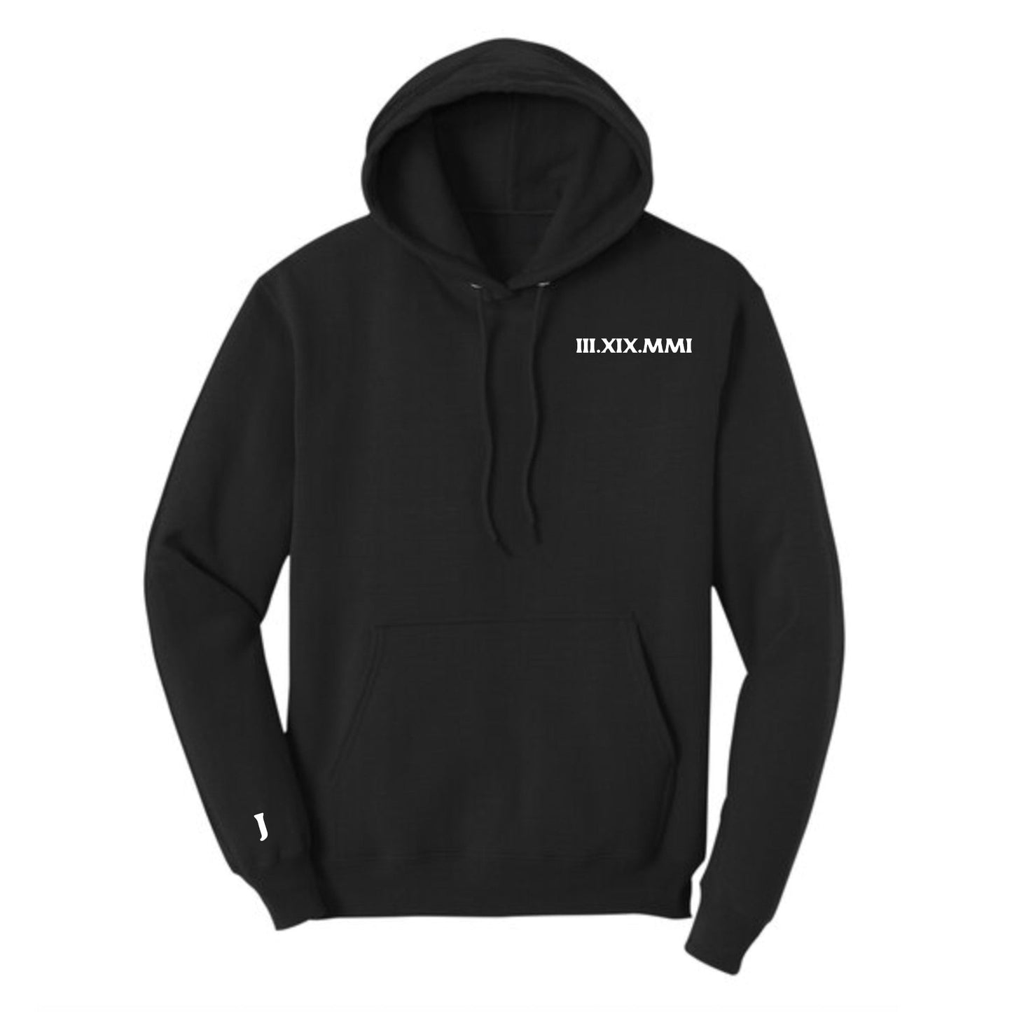Custom Roman Numeral Embroidered Couples Hoodie - Honey Bun