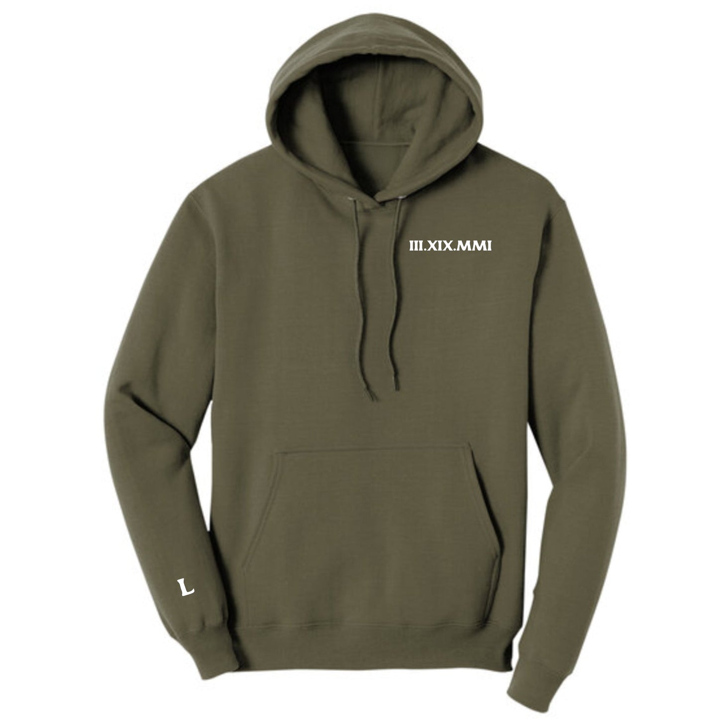 Custom Roman Numeral Embroidered Couples Hoodie - Honey Bun