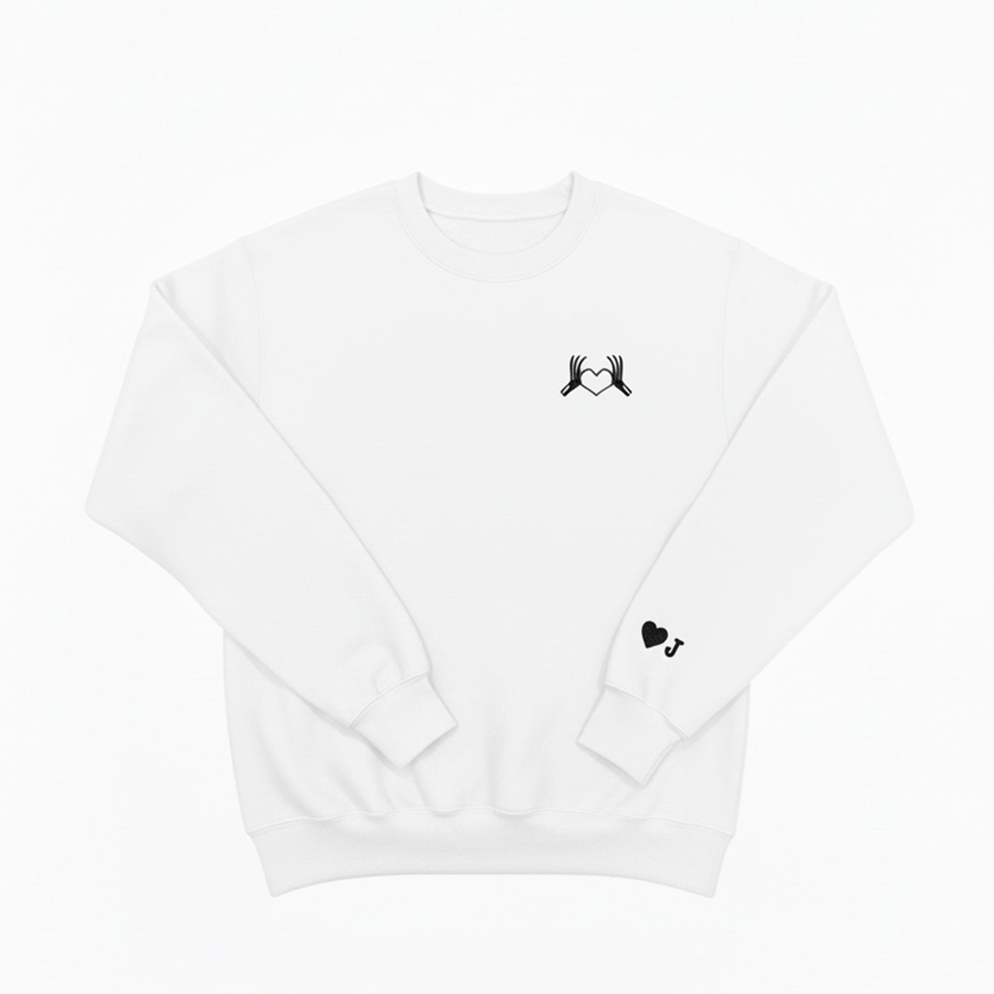 Custom Skeleton Heart Hoodie with Personalized Initial Cuff - Honey Bun