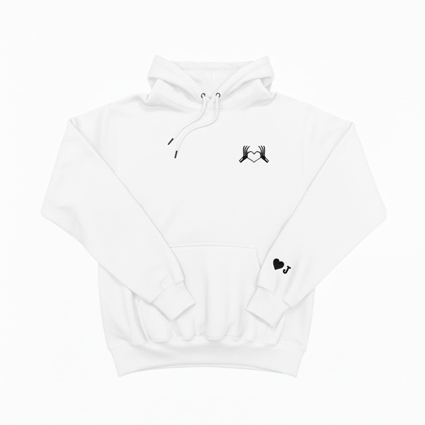 Custom Skeleton Heart Hoodie with Personalized Initial Cuff - Honey Bun
