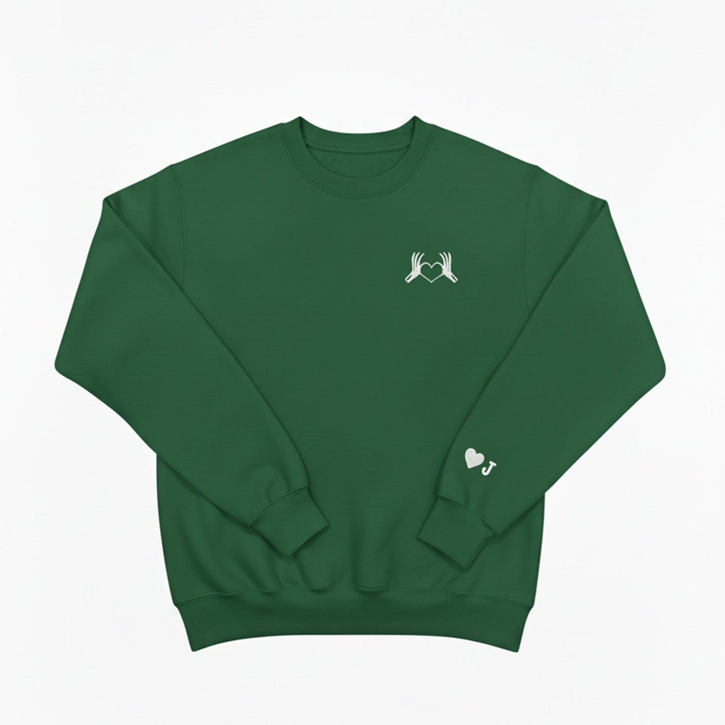 Custom Skeleton Heart Hoodie with Personalized Initial Cuff - Honey Bun