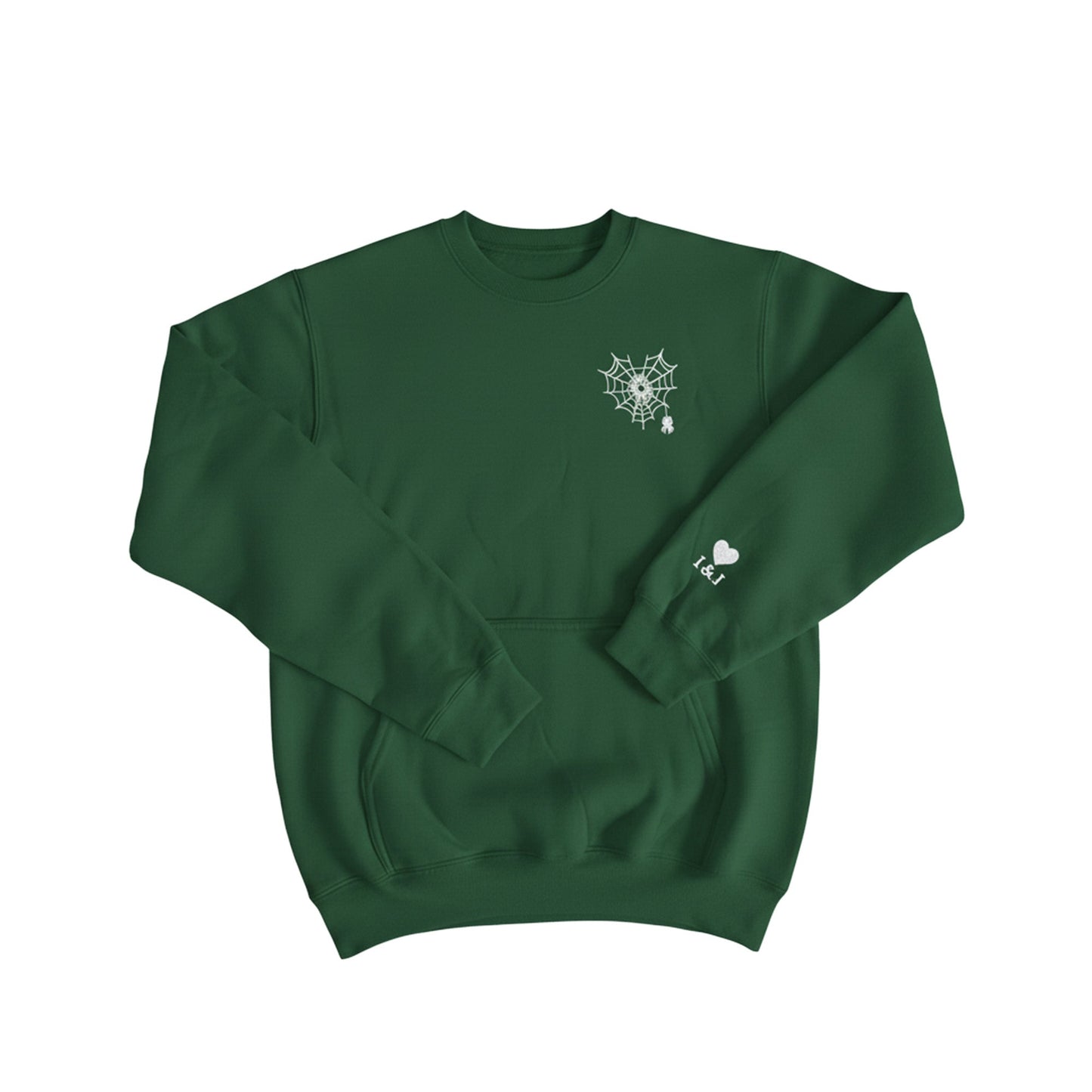 Embroidered Spider Web Heart Couple Hoodie - Honey Bun