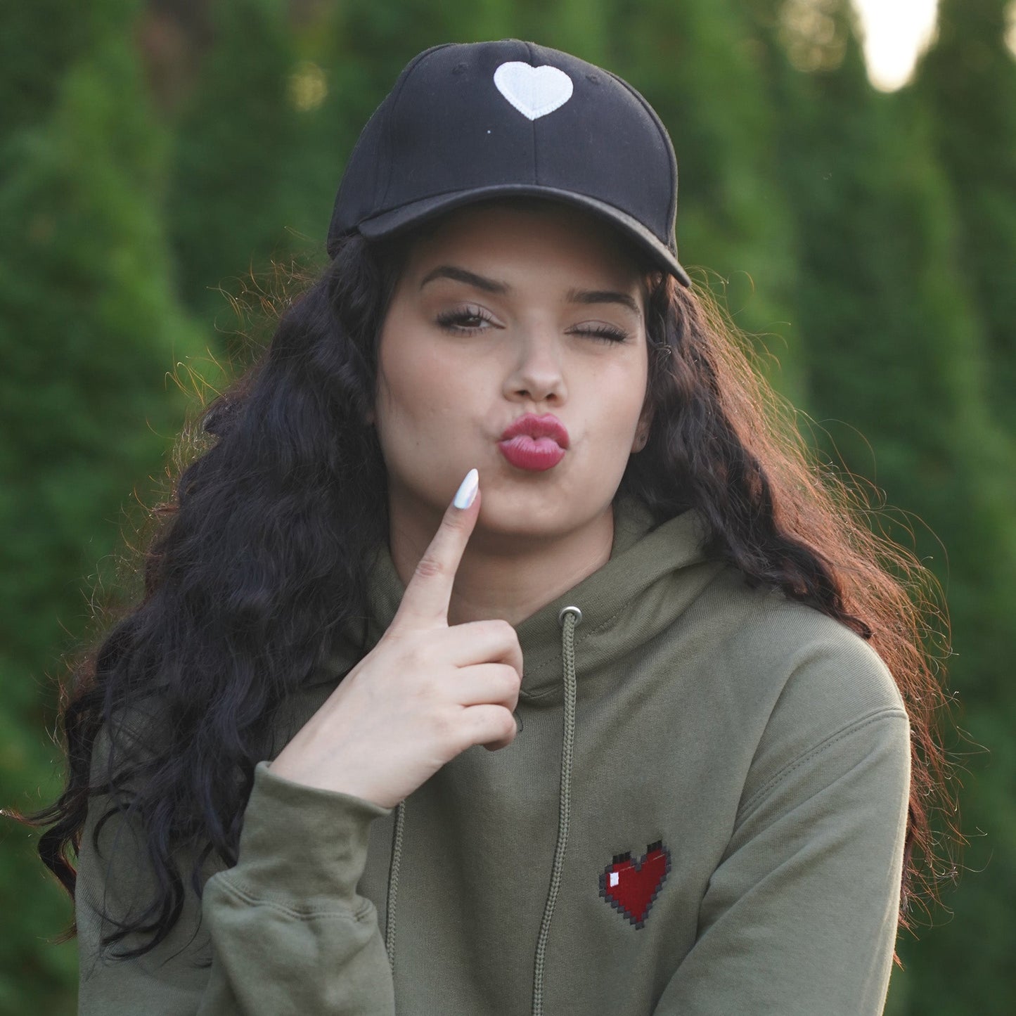 Filled Heart Hat - Honey Bun