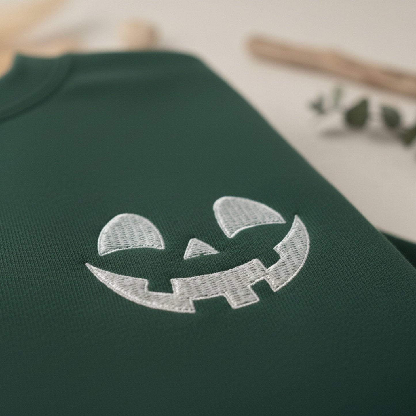 Pumpkin Smile Hoodie or Crewneck – Custom Cuff Personalized Halloween Sweatshirt - Honey Bun