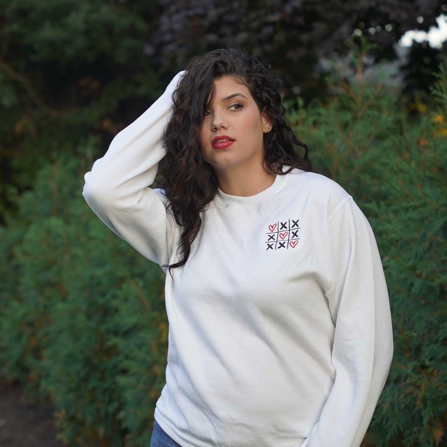 Tic - Tac - Toe Love Hoodie with Customizable Cuff - Honey Bun