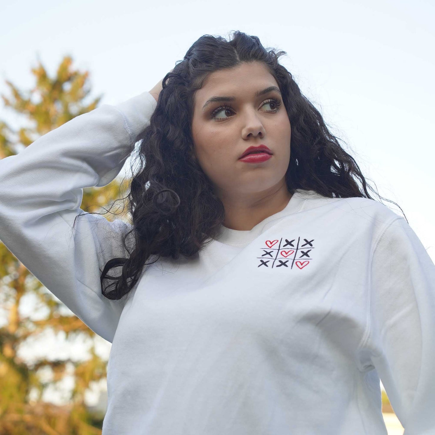 Tic - Tac - Toe Love Hoodie with Customizable Cuff - Honey Bun