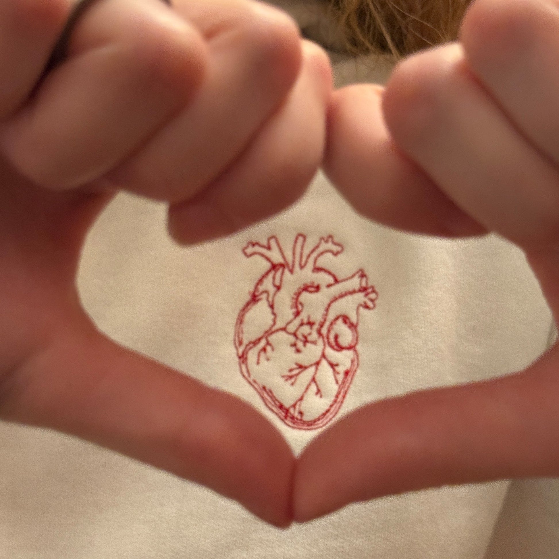 Anatomical Heart Hoodie with Customizable Cuff - Honey Bun