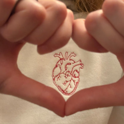 Anatomical Heart Hoodie with Customizable Cuff - Honey Bun