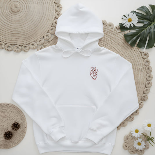 Anatomical Heart Hoodie with Customizable Cuff - Honey Bun