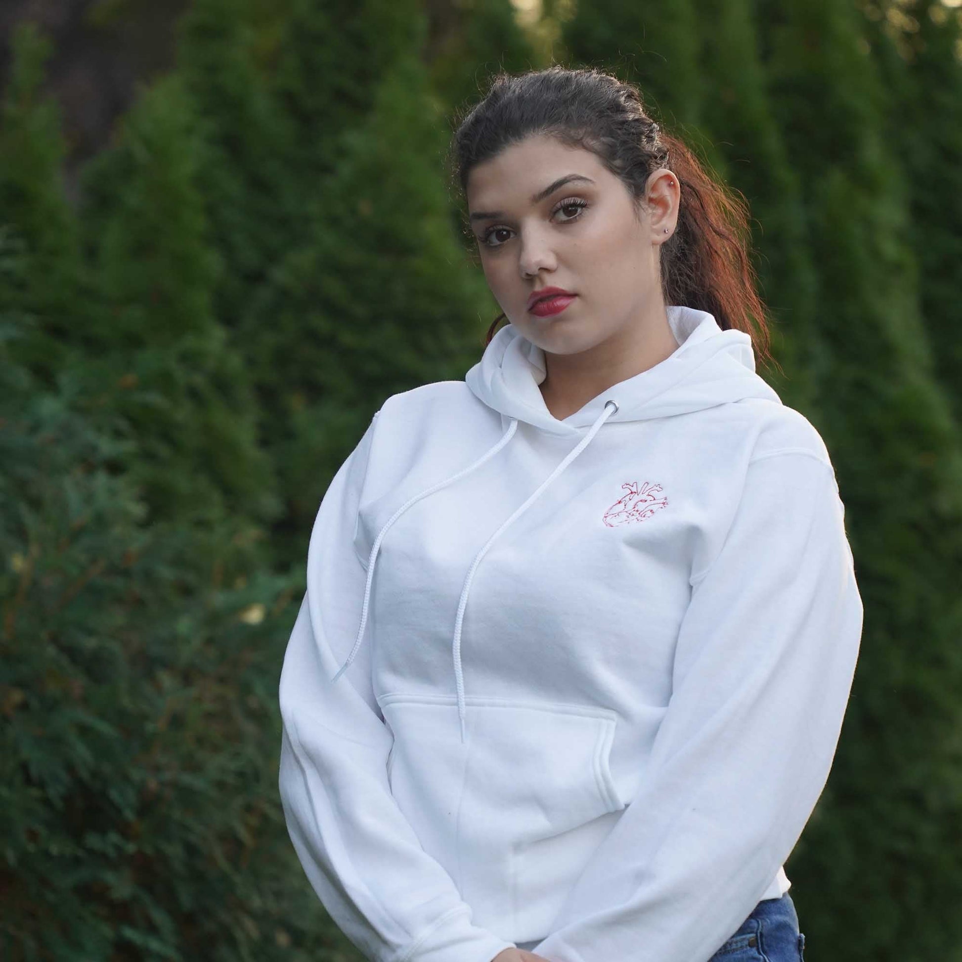 Anatomical Heart Hoodie with Customizable Cuff - Honey Bun