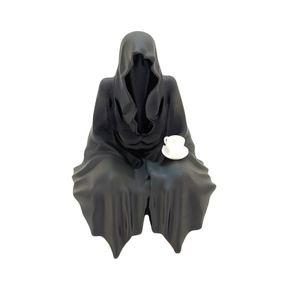 Cloaked Book Lover – Gothic Tea Time Figurine - Honey Bun