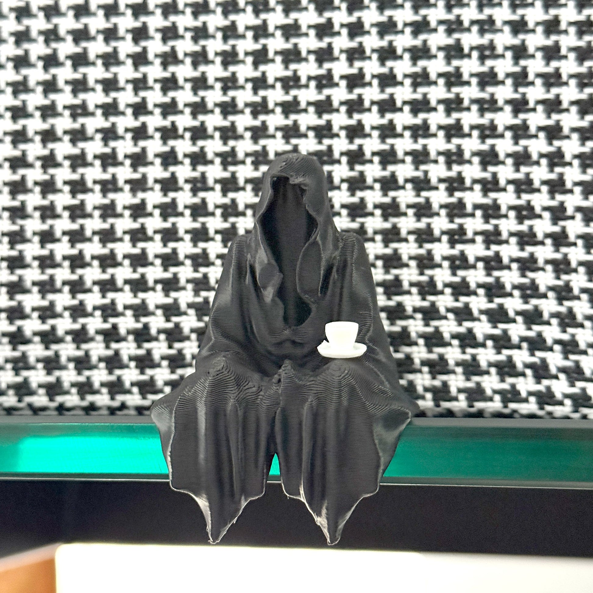 Cloaked Book Lover – Gothic Tea Time Figurine - Honey Bun