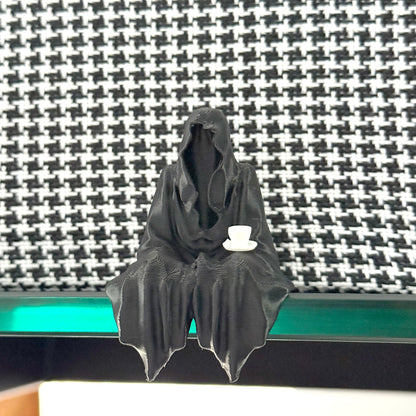 Cloaked Book Lover – Gothic Tea Time Figurine - Honey Bun