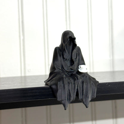 Cloaked Book Lover – Gothic Tea Time Figurine - Honey Bun