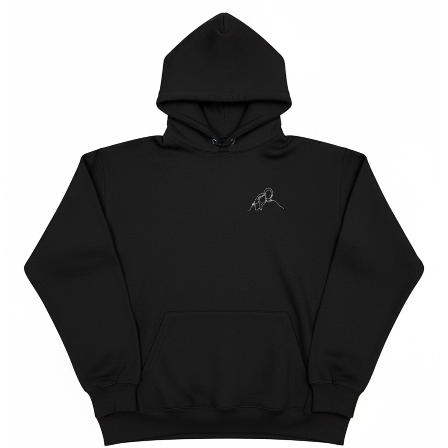 Custom Couple Outline Art Style Hoodie Embroidered - Honey Bun