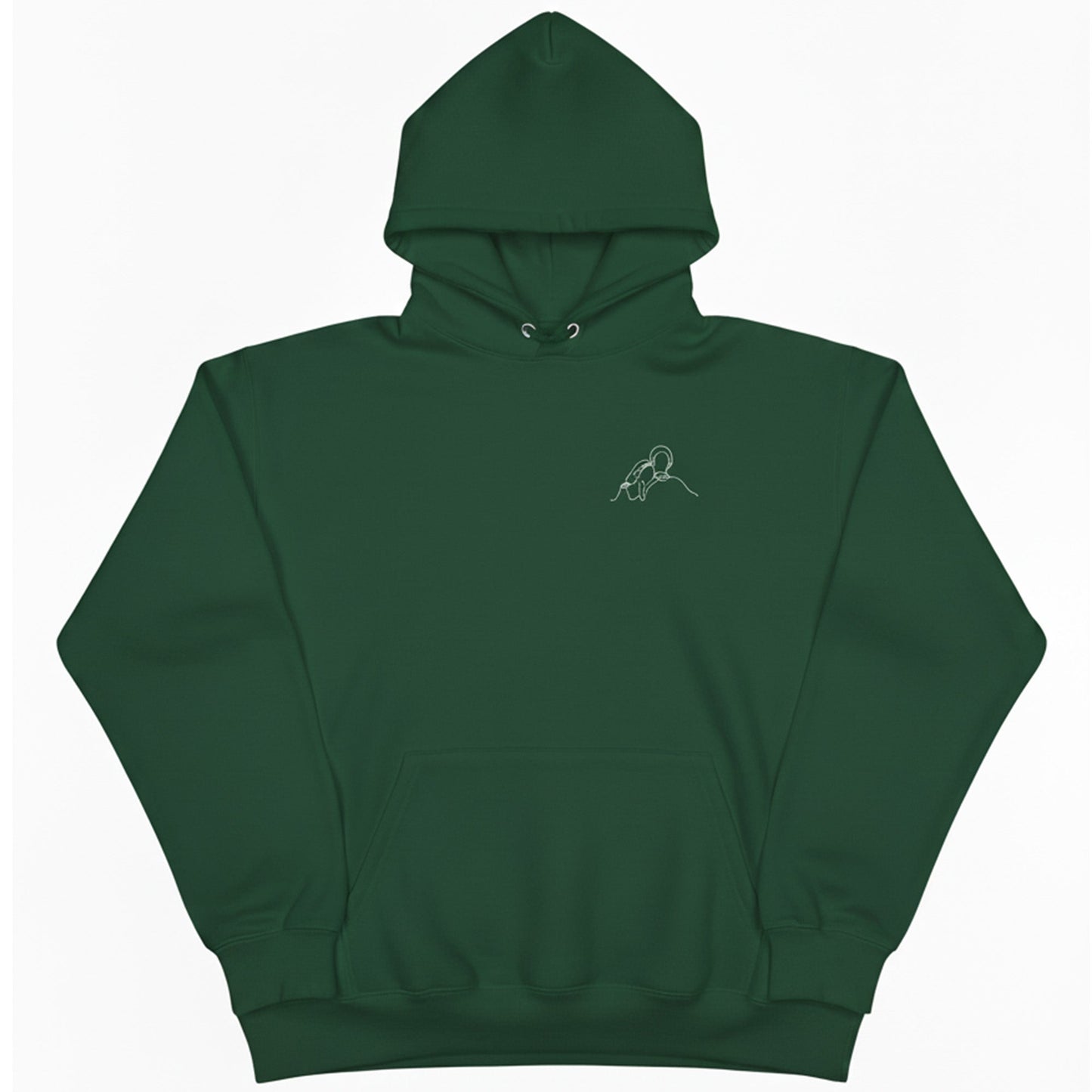 Custom Couple Outline Art Style Hoodie Embroidered - Honey Bun
