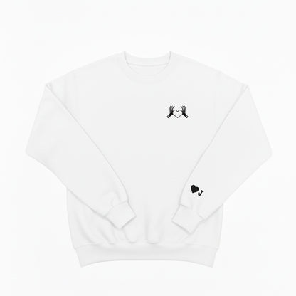 Custom Skeleton Heart Hoodie with Personalized Initial Cuff - Honey Bun