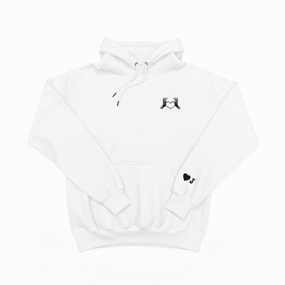 Custom Skeleton Heart Hoodie with Personalized Initial Cuff - Honey Bun