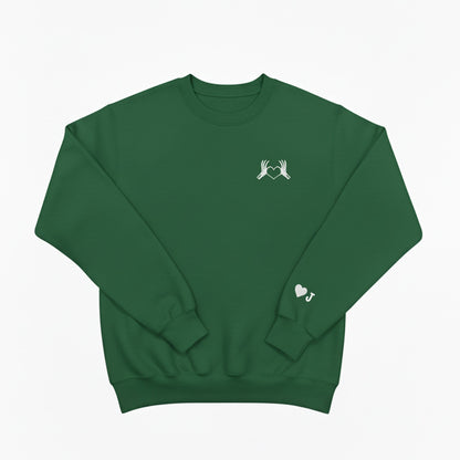 Custom Skeleton Heart Hoodie with Personalized Initial Cuff - Honey Bun
