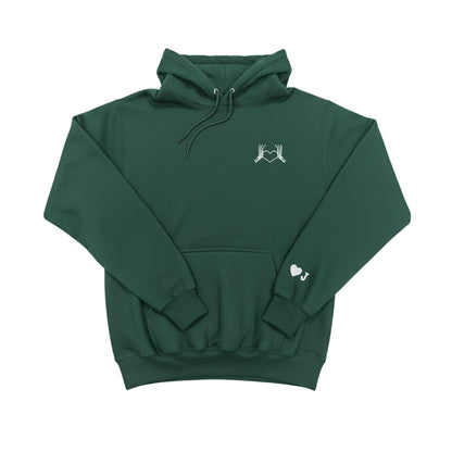 Custom Skeleton Heart Hoodie with Personalized Initial Cuff - Honey Bun