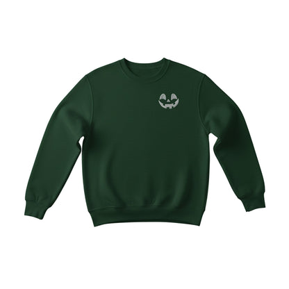 Pumpkin Smile Hoodie or Crewneck – Custom Cuff Personalized Halloween Sweatshirt - Honey Bun